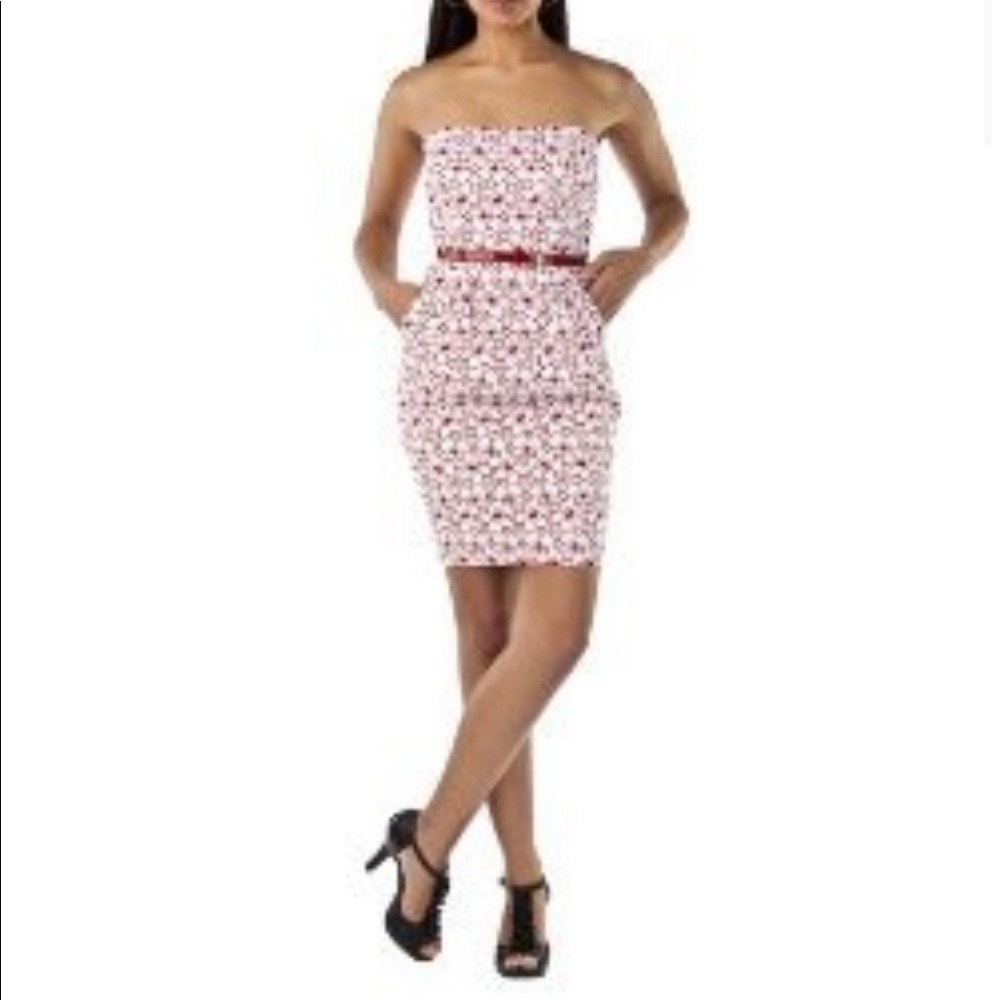 Jean Paul Gaultier White and red floral dress, size S